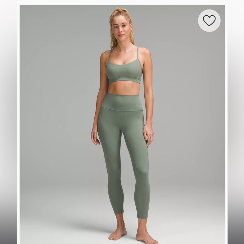 Lululemon Align High-rise Leggings 28” and matching Flow Y sports bra.